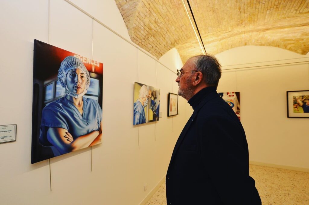 Exposition - Nice - Galerie- portraits de soignants- peintures à l'huile aquarelles