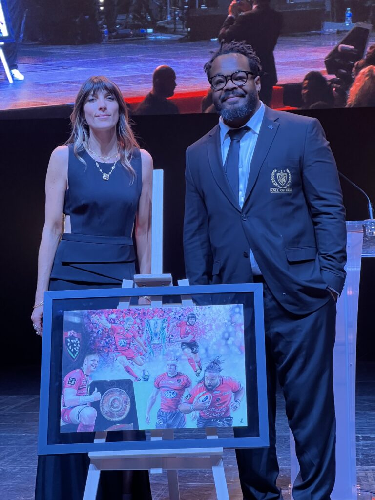 Mathieu Bastareaud, Léni Whitford, aquarelle, Hall of Fame RCT, zenith omega Toulon